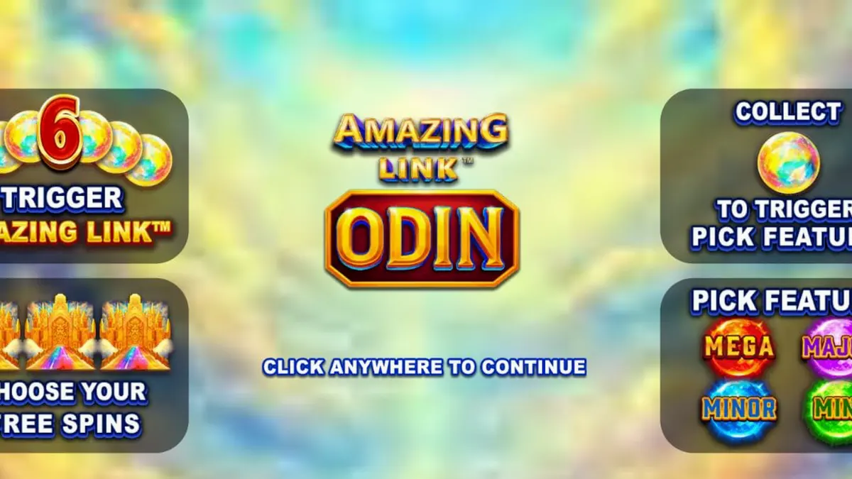 Tampilan visual slot Amazing Link Odin dengan tema mitologi Nordik