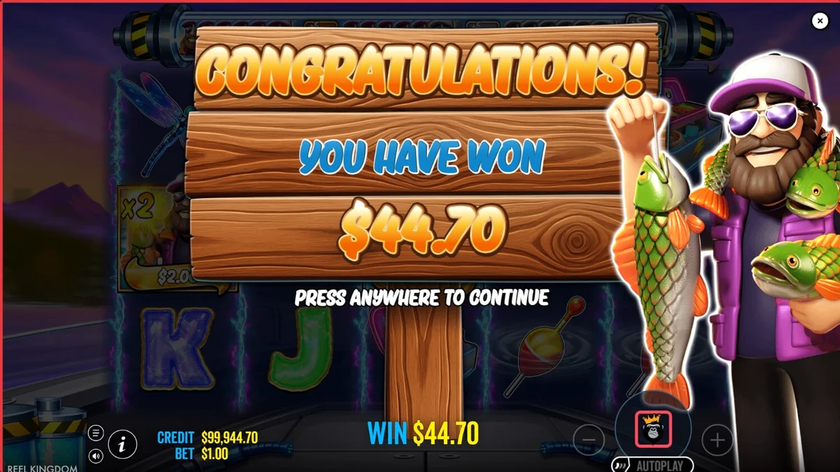 Tampilan layar permainan slot Big Bass Blast pada perangkat seluler